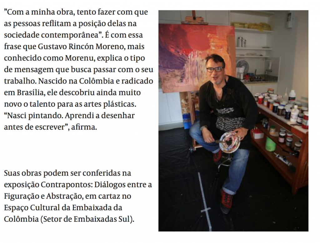 Morenu no seu ateliê. Jornal de Brasília. Foto: Rafaela Felicciano.